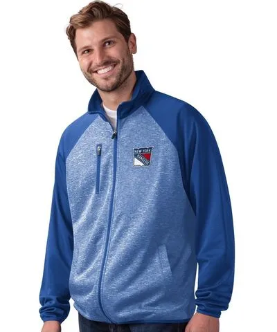 G-iii Sports By Carl Banks Men's G-iii Sports by Carl Banks Blue New York Rangers RunnersÃÂ Raglan Full-Zip Track Jacket